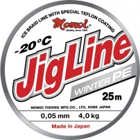 Плетеный шнур JigLine Winter 0.06 мм 4,8кг 25 м серый